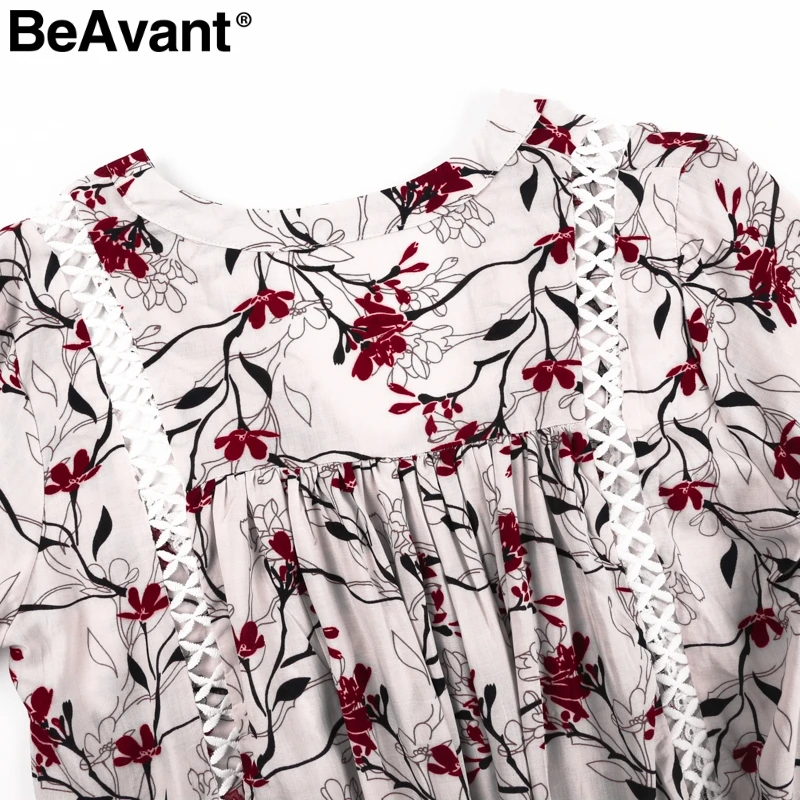Женское платье-мини BeAvant повседневное пляжное платье с цветочным принтом и