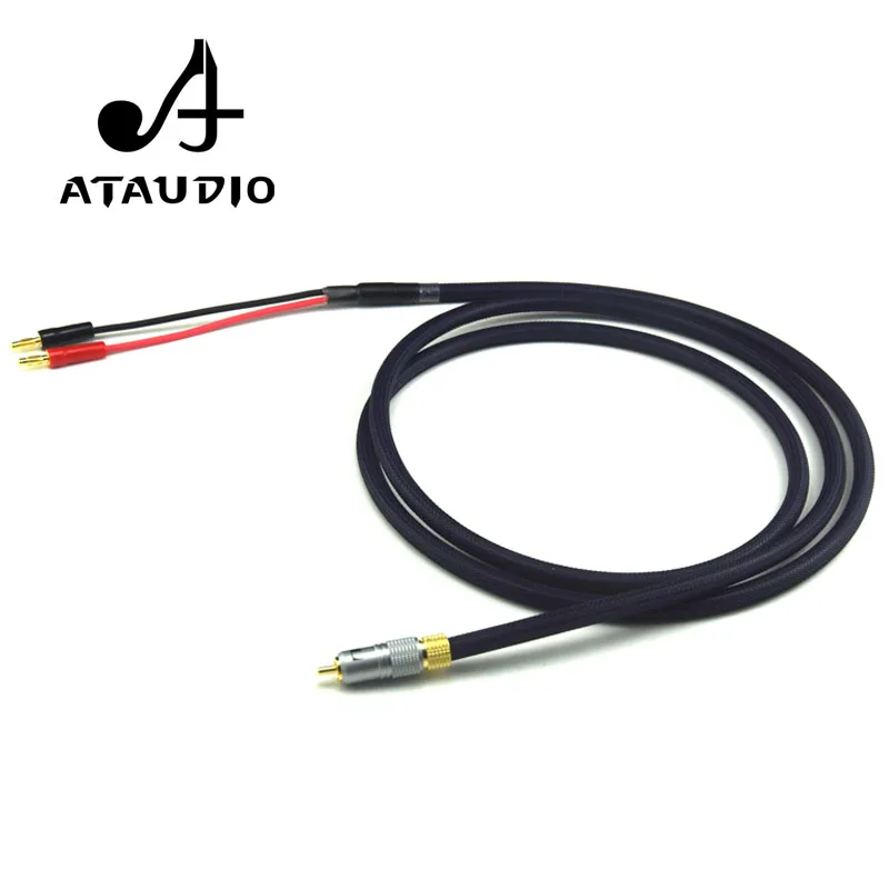Кабель ATAUDIO Hi Fi RCA на 2 бананового Jack 6N OFC одна двойная вилка типа банан кабель