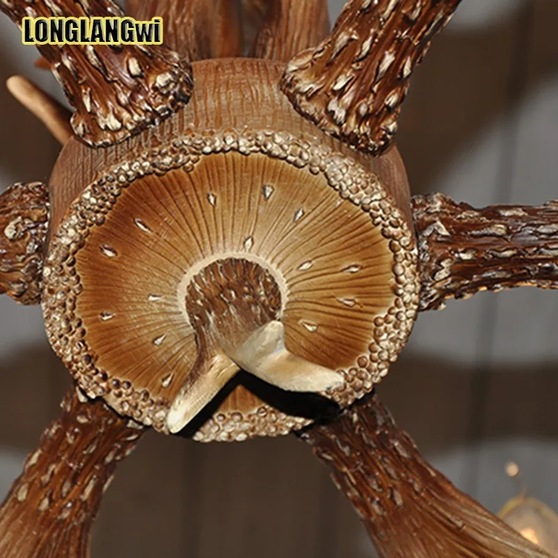 Светодиодная люстра в европейском стиле с 6 рожками лампа ретро из смолы рогами