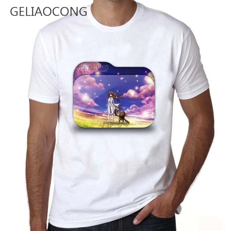 Geliaocong 2017 аниме унисекс футболки Clannad футболка сакагами Томое Косплэй Футболка