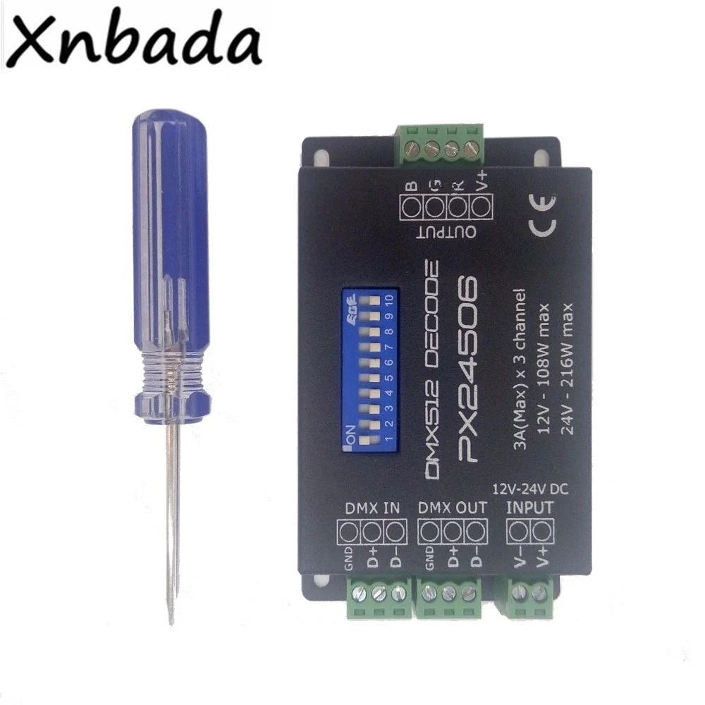 DMX512 PX24506 Decoder Driver Led Controller Amplifier For RGB Strip Light DC12/24V | Освещение