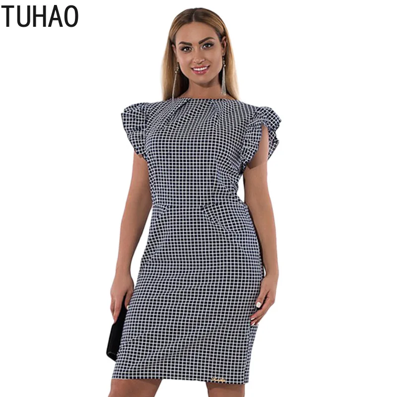 Модные клетчатые платья размера плюс 6XL 5XL 4XL 2019 летнее платье-карандаш больших