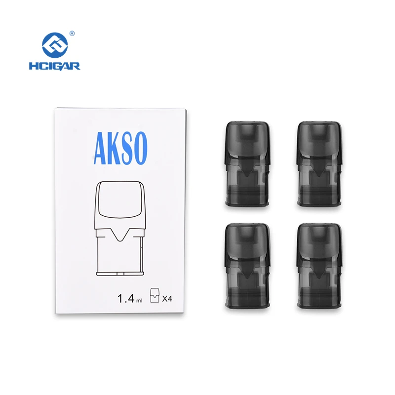 HCIGAR AKSO Plus Pod Kit 850 мАч встроенный аккумулятор и 1,4 мл многоразовый pod vape коробка с воздушным приводом pod система электронной сигареты - Цвет: 4 Pods
