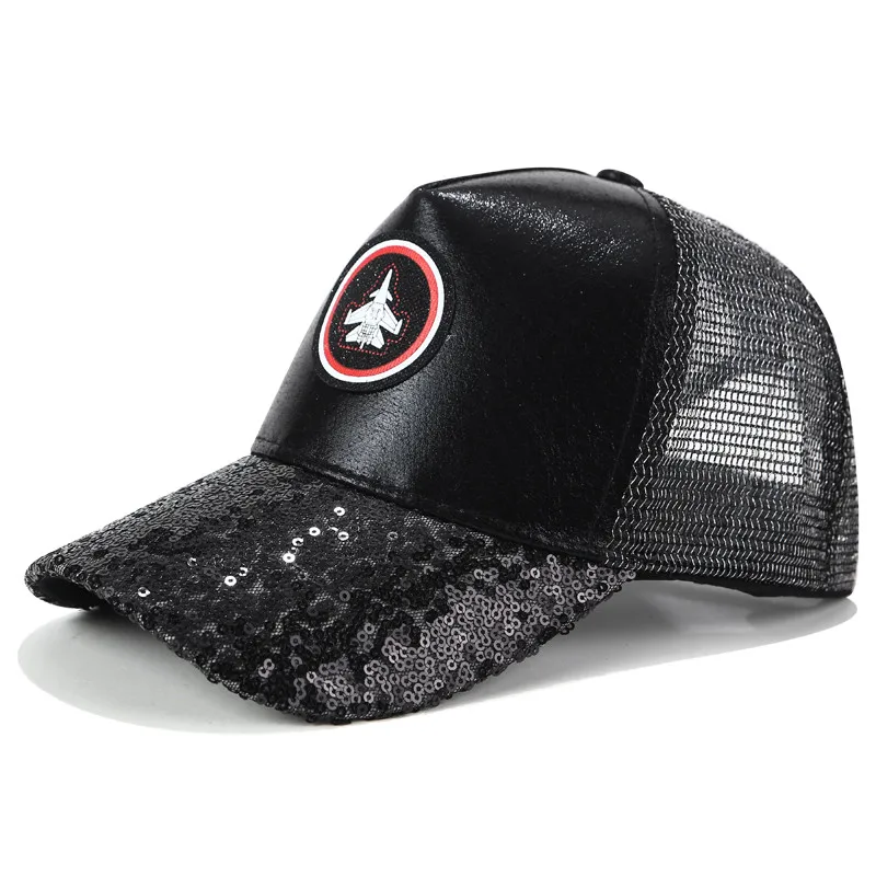 Блестки Snapback бейсболка солнцезащитный козырек сетка для женщин женские модные