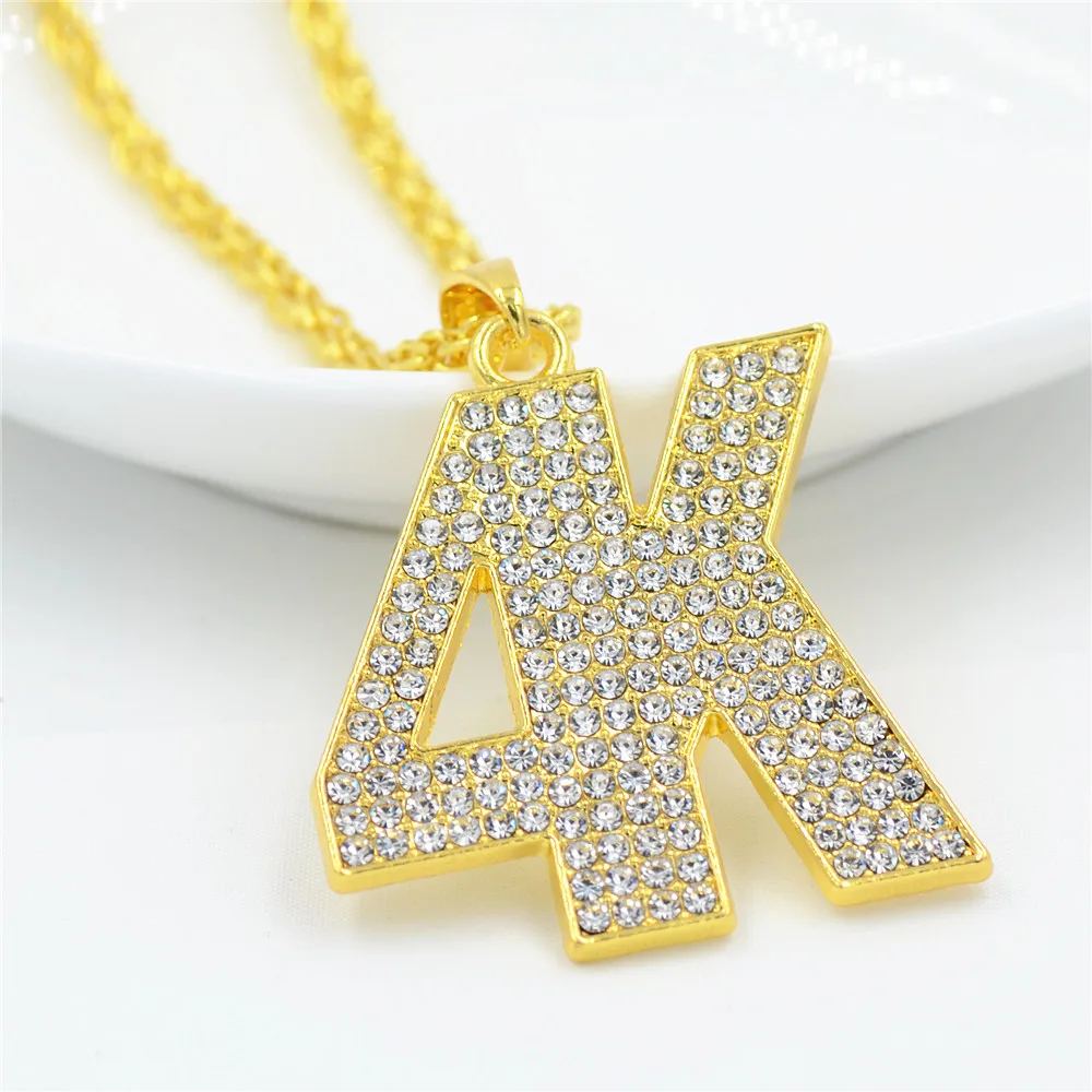 Женские и мужские подвески в стиле хип хоп со стразами буквами 4K|golden chain necklace|chain