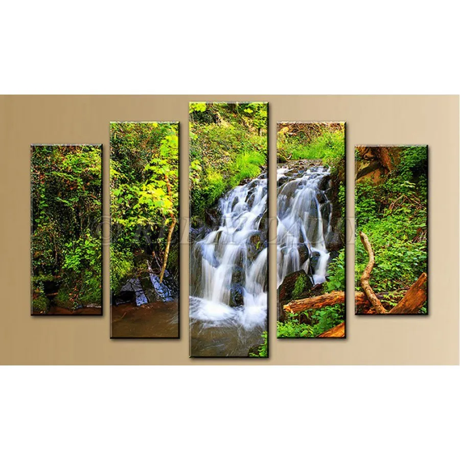 L DIY Алмазная картина из 3 частей 5D алмазная вышивка водопад пейзажи 5 панели, Модульная картина настенное Искусство Стразы Вышивка крестиком - Цвет: L