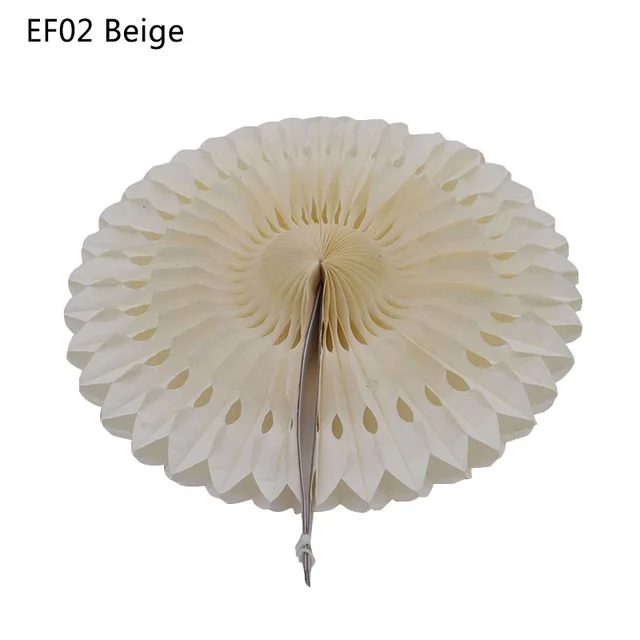 EF02 Beige 5 шт " 20 см папиросная бумага вырезные бумажные веера Pinwheels Висячие цветочные бумажные поделки для душа Свадьба Вечеринка День рождения фестиваль - Цвет: EF02 Beige