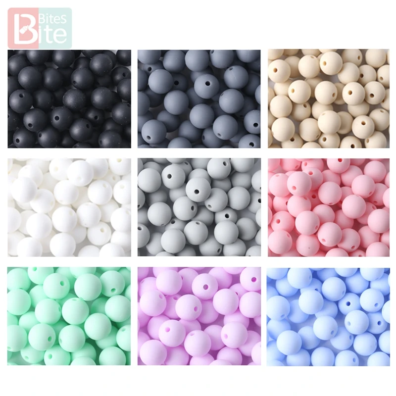 Mordedura de silicona para morder, cuentas redondas de 12mm para dentici&oacute;n, DIY para cadena de chupete, art&iacute;culos para beb&eacute;, mordedor de silicona de grado alimenticio para beb&eacute;, 30 Uds.-4