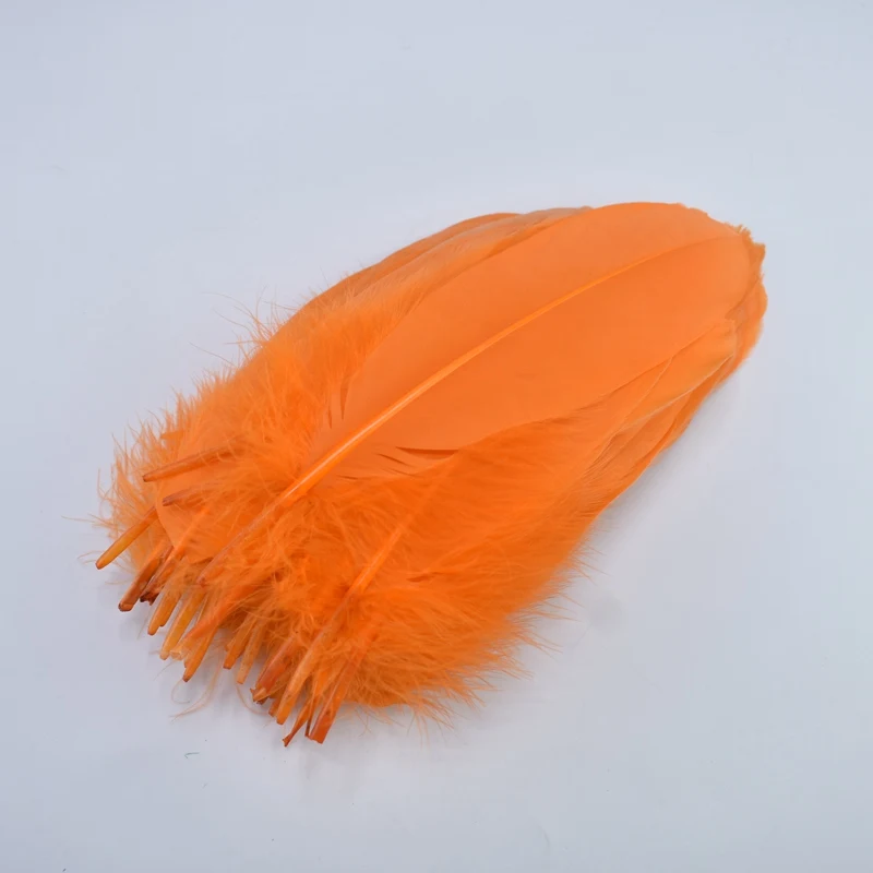 Orange 15-20 см Высокое качество Белый гусиное перо для DIY красочное перо украшение Свадебные перья для рукоделия аксессуары Шлейфы - Цвет: Orange
