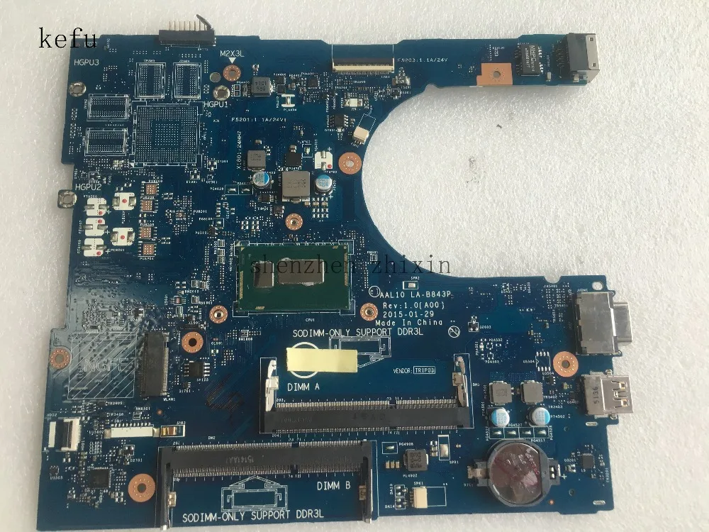 Материнская плата KEFU для ноутбука Dell Inspiron 5458 5558 5758 материнская задний план 10 рев: 1