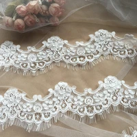 3 yardslot off white bridal veil alencon lace trim floral embroidery chic blossom lace fabric trim for wedding accessory