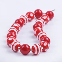fashion red chunky necklace kids bubblegum beads colar collares girls jewelry christmas children chunky necklace