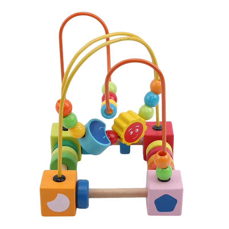 Wooden Ball Development Intelligent Children's Hand-eye Coordination Toy Cartoon Creative Beads Building Blocks Color Perception | Игрушки