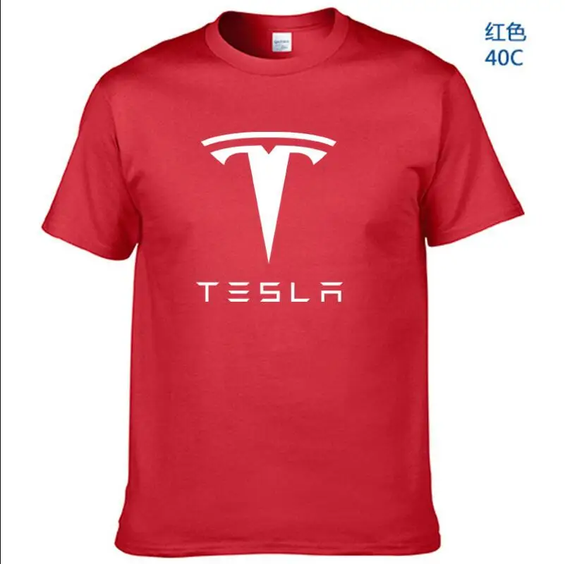 Новые мужские футболки Tesla с коротким рукавом и круглым вырезом хлопковые