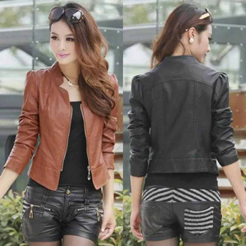 Горячая Распродажа пикантная зимняя облегающая Байкерская мотоциклетная куртка