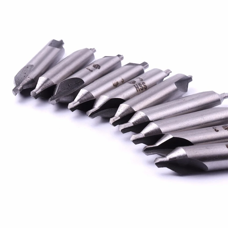 10Pcs 1x3Mm Hss Center Drill Bit 2 Flutes 60 Degree Angle Countersink Bits Tool For Hole Machining Reduces Error | Инструменты