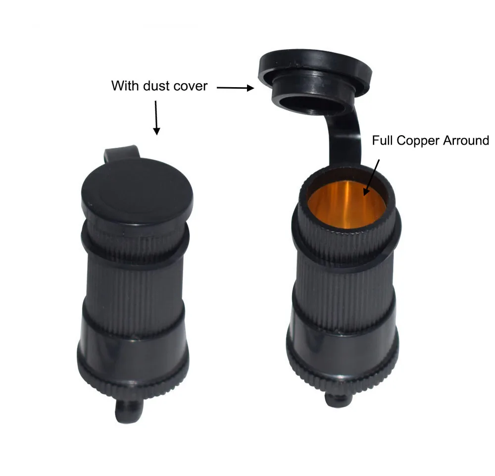 1 to 2 Car Cigarette Lighter 10A 12v 24v Power Charger Adapter 2 Way Socket Splitter Socket Plug With ON-OFF Switch Button