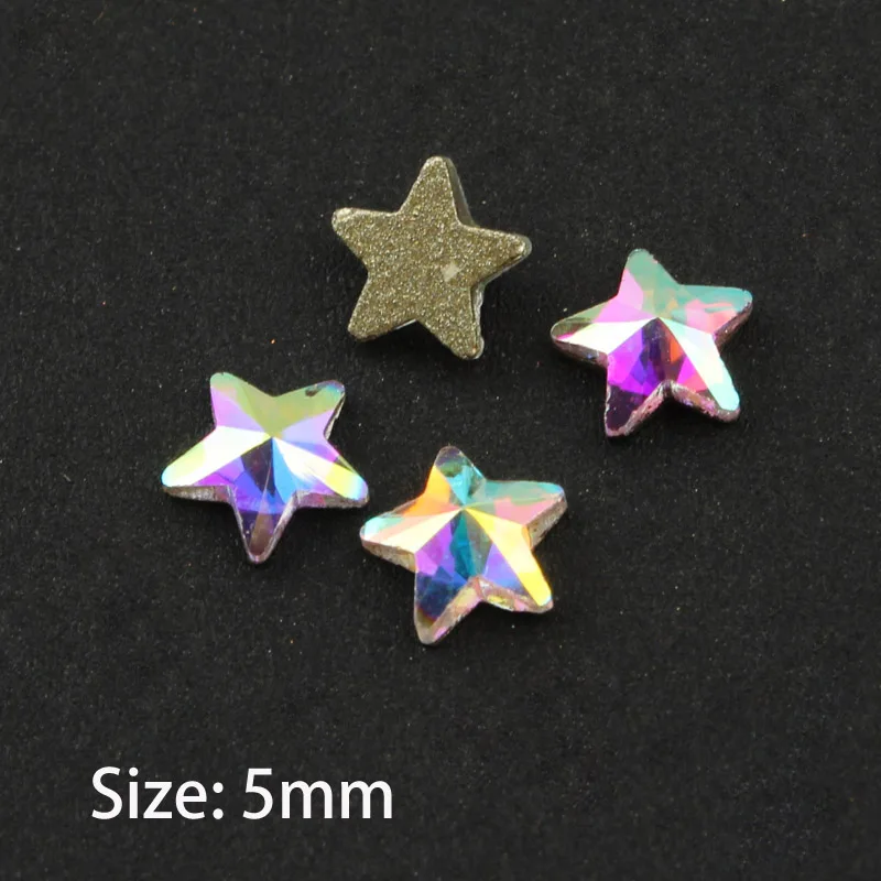 Pentagram 5mm Лучшие продажи кристалл AB 3D дизайн ногтей Стразы необычной формы кристаллы и камни для DIY художественное оформление ногтей - Цвет: Pentagram 5mm