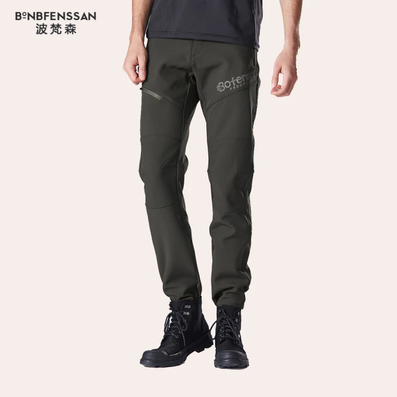 Мужские зимние теплые осенне-зимние походные брюки Softshell водонепроницаемые