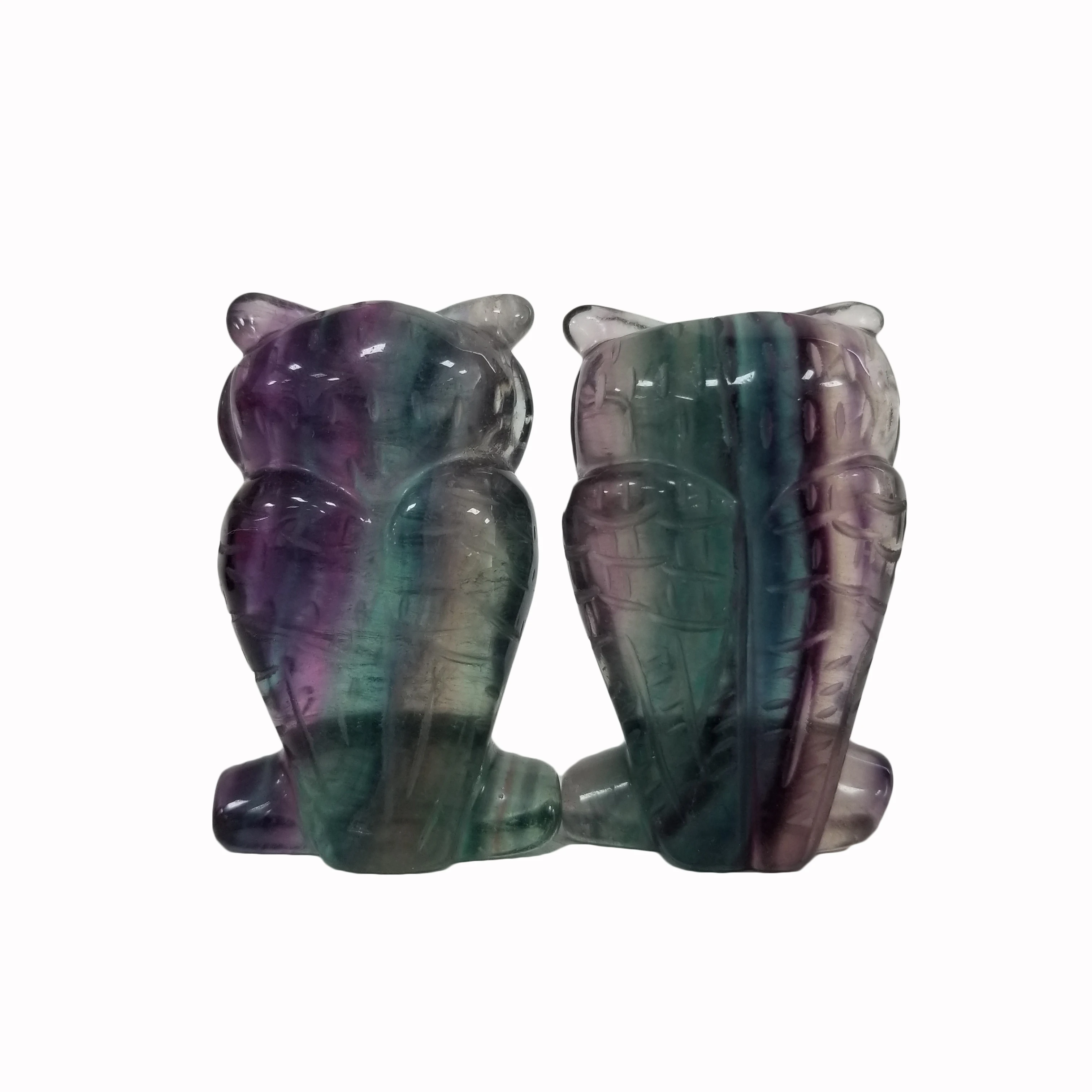 Натуральный Радужный цветок Кварц Сова 1 5 дюйма ручной работы полированный