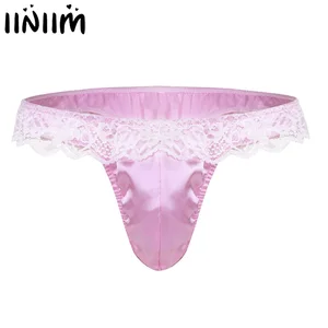 Мужские трусы брифы с высоким вырезом iiniim, черные трусы с высокой талией и карманом, брифы с низкой посадкой и оборками, нижнее белье для мужчин, гей-трусы