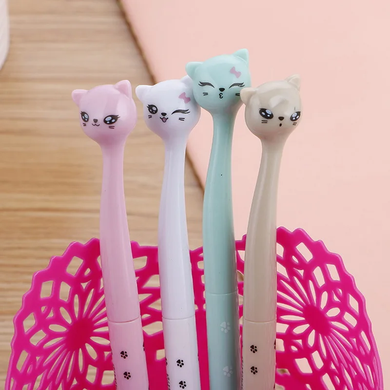 0 5 мм Kawaii пластиковая чернильная гелевая ручка для творчества мультяшная кошка