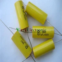 wholesale and retail long leads yellow axial polyester film capacitors electronics 1 0uf 630v fr tube amp audio free shipping