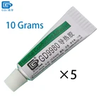 GD9980 термопроводящий клей цементный клей теплоотвод пластырь силикон 5 шт. вес нетто 10 грамм белый для LED VGA ST10
