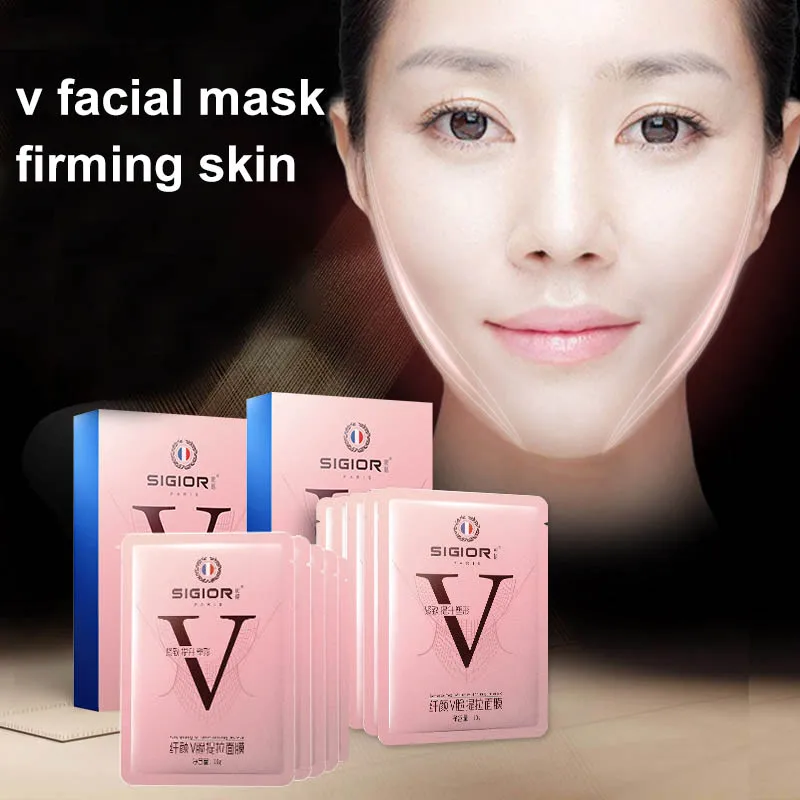 

5 Pcs V-Shaped Slimming Chin Face Mask Moisturizing Face Lifting Firming Mask MH88