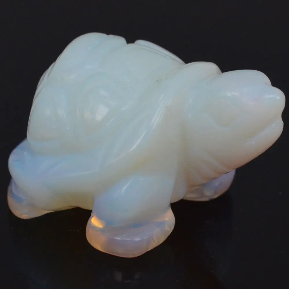 2 дюйма Опалит черепаха драгоценные камни резьба ремесла каменная Статуэтка