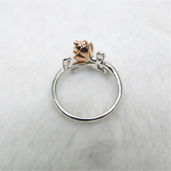 Однотонное 14K белое и розовое золото креозное кольцо ювелирные изделия