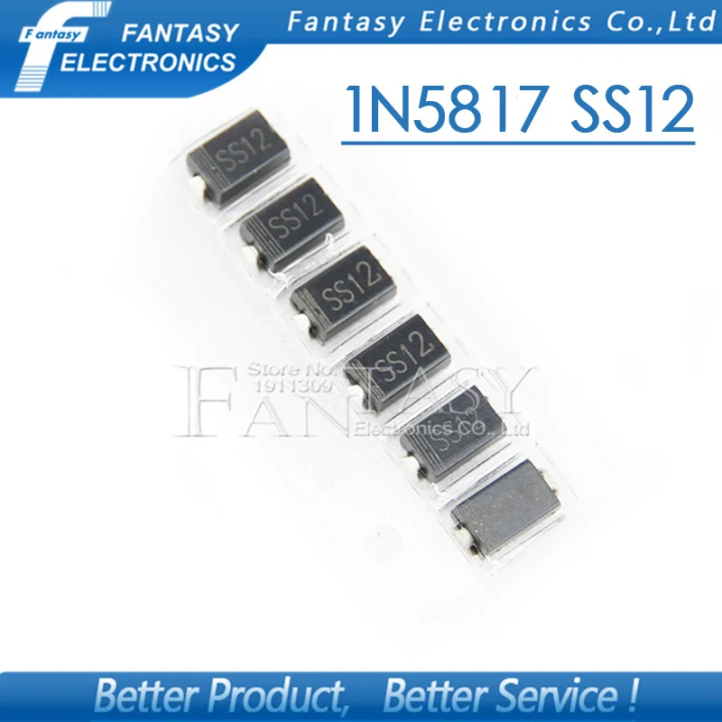 100 шт. SMA 1N5817 smd 1A 20V do 214ac IN5817 диод Шоттки SS12|schottky diode|schottky diode 1a1n5817 schottky |