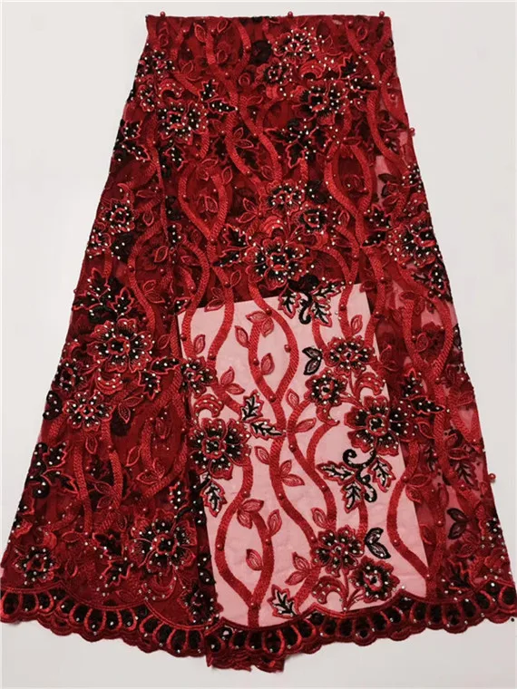 Hot sales pink beads African French Lace Fabric High Quality With Stones Nigerian Embroidery Tulle ff1-2 | Дом и сад