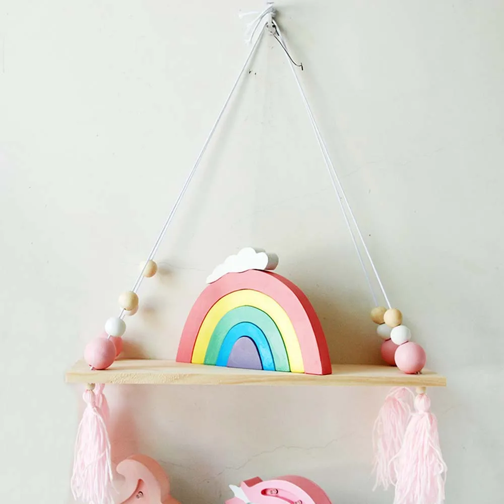 KeyBox шик висит стены полки деревянные качелей Полки декоративные Nordic Стиль DIY