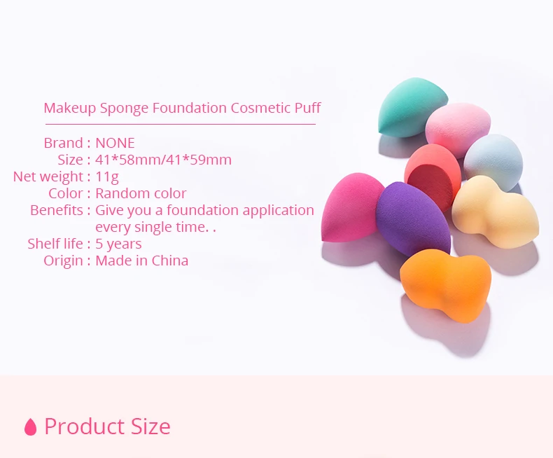 5Pcs Makeup Sponge Professional Cosmetic Puff Set For Foundation Concealer Cream Make Up Blender Soft Water Sponge Wholesale
