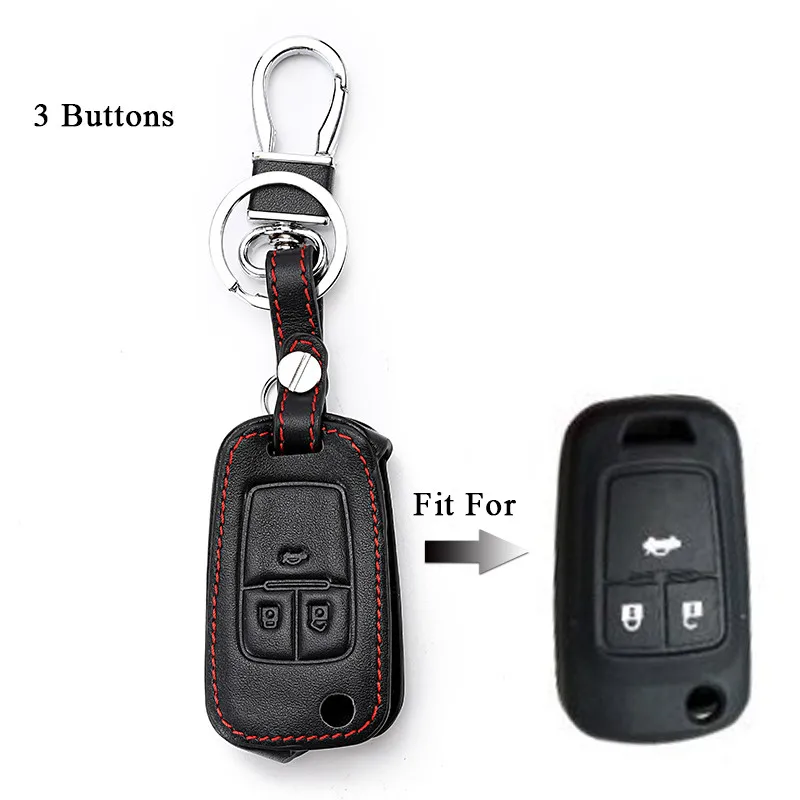 Icecare натуральная кожа 4 кнопки Автомобильный ключ чехол для Chevrolet Cruze Aveo Captiva Lacetti