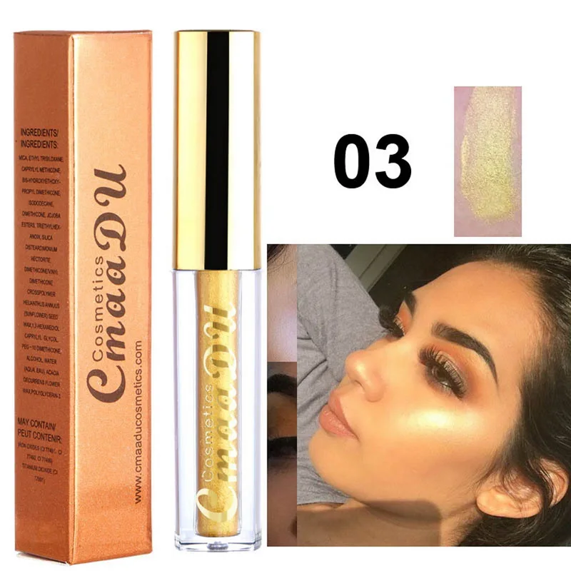 CmaaDu серебряный блеск Жидкий хайлайтер лицо макияж длительный ярче кожи вечерние