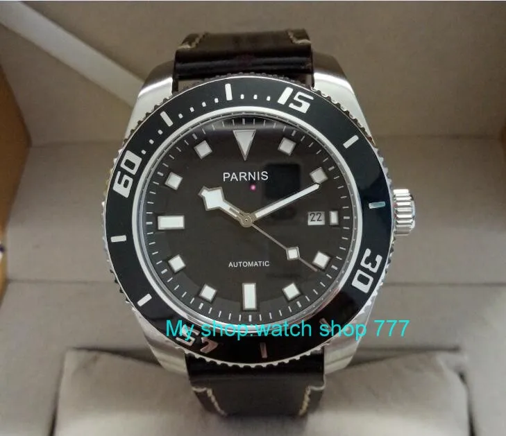 43mm Parnis Sapphire Crystal 21 jewels Automatic Self-Wind Movement Mechanical watches 5Bar Luminous Men's 415o | Наручные часы