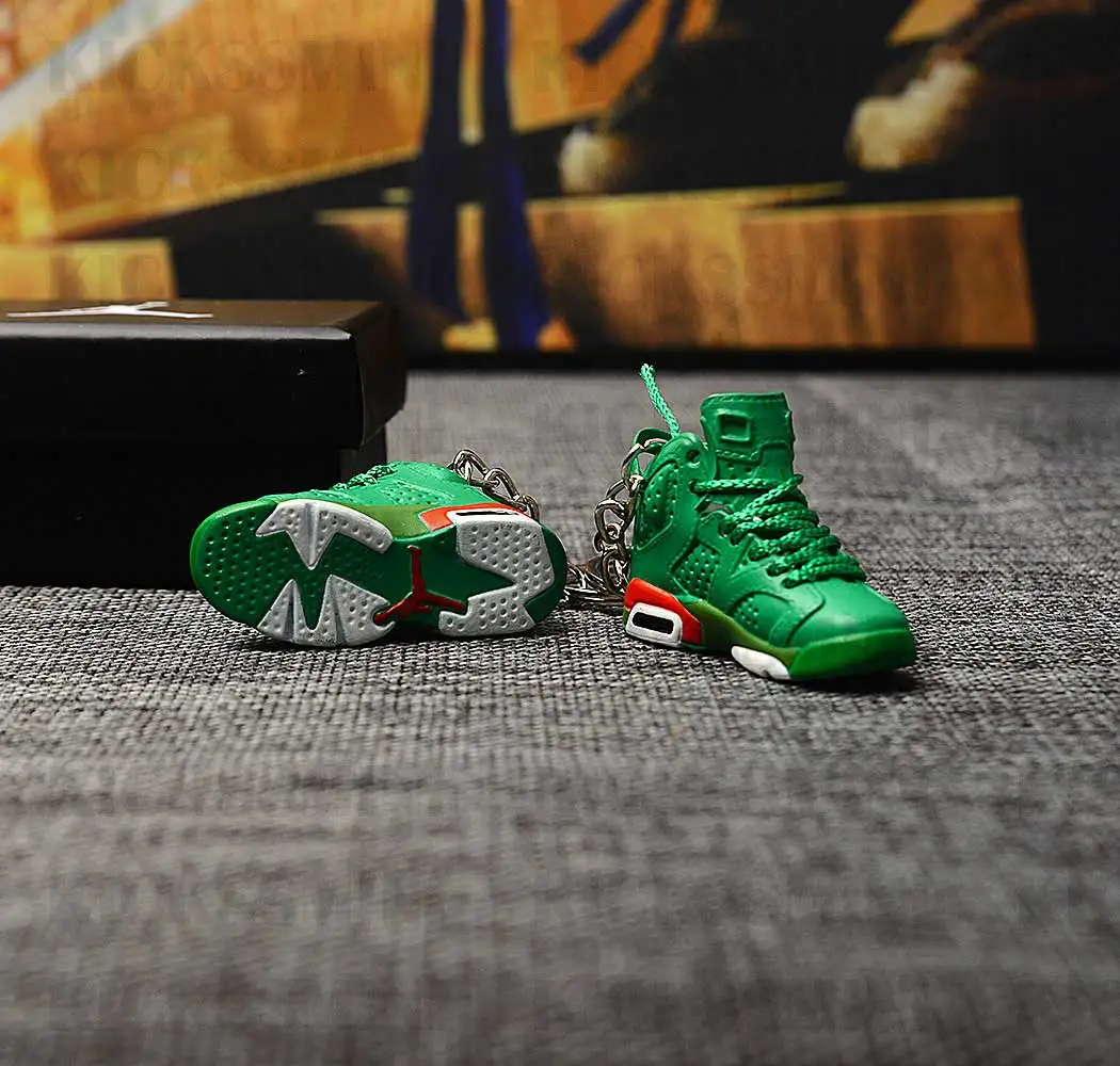 Дропшиппинг Air Jordan 6 Gatorade кроссовки брелки 1/6 масштаб 3D мини-кроссовки JORDAN Брелок Кукла аксессуар