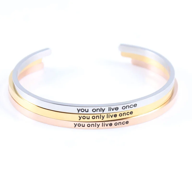 Inspirational Bangles For Women Female Party Jewelry Fashion Bracelets Quote Cuff Bracelet | Украшения и аксессуары