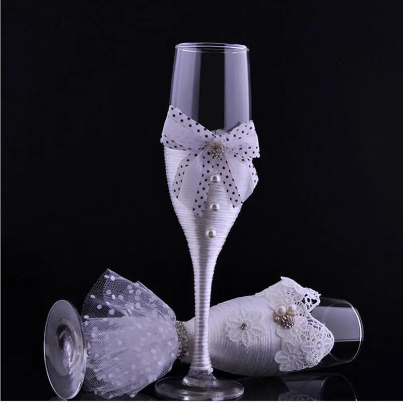 Креативные подарки для невесты и жениха Набор стаканов вина цвета шампанского