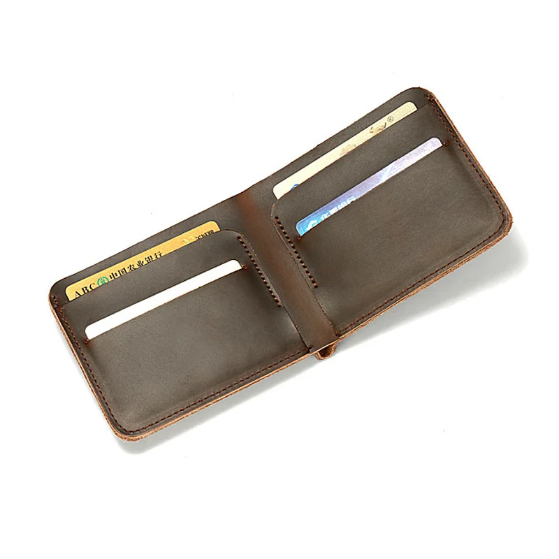 Мужские бумажники ручной работы в стиле ретро из бычьей кожи портмоне