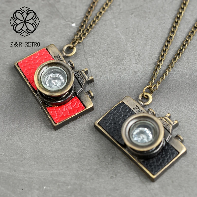 PU Leather Necklace Camera Design Ethnic Vintage Jewelry For Women Female Statement Metal Valentines Day Gifts |