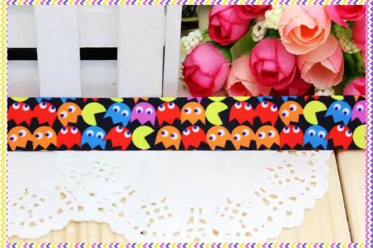 

DHK 7/8'' 5yards game printed grosgrain ribbon headwear hair bow diy party decoration OEM Wholesale 22mm C1082