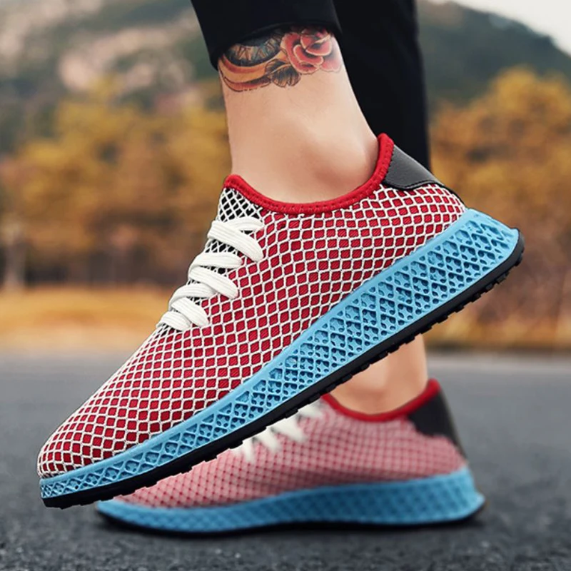 Coolcept 4 Color Men Casual Shoes Round Toe Lace Up Flats Mesh Breathable Daily Leisure Male Footwear Size 39-44 | Обувь
