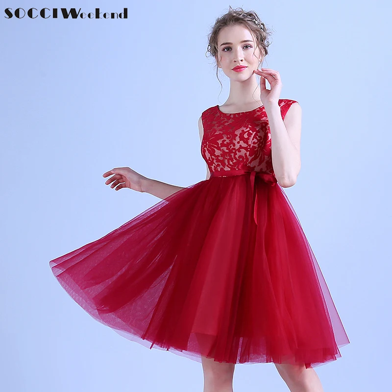 Короткое коктейльное платье SOCCI для мамы невесты свадебное на шнуровке вечеринки