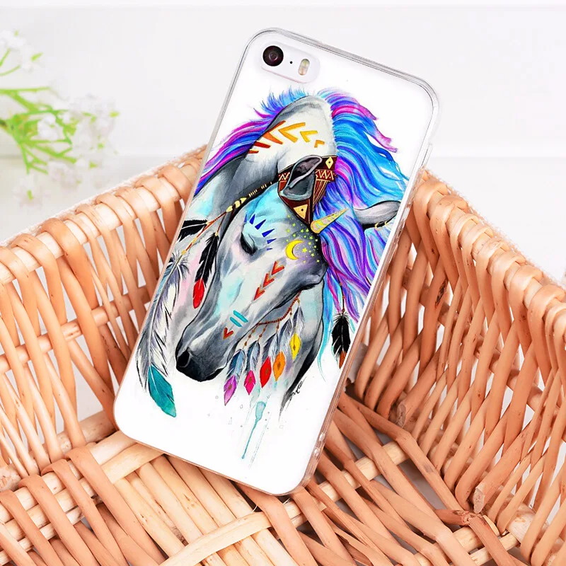 Акварель лошадь бегущего коня Чехол для мобильного телефона iphone 12 11 Pro Max 8 7 6 Plus X 5