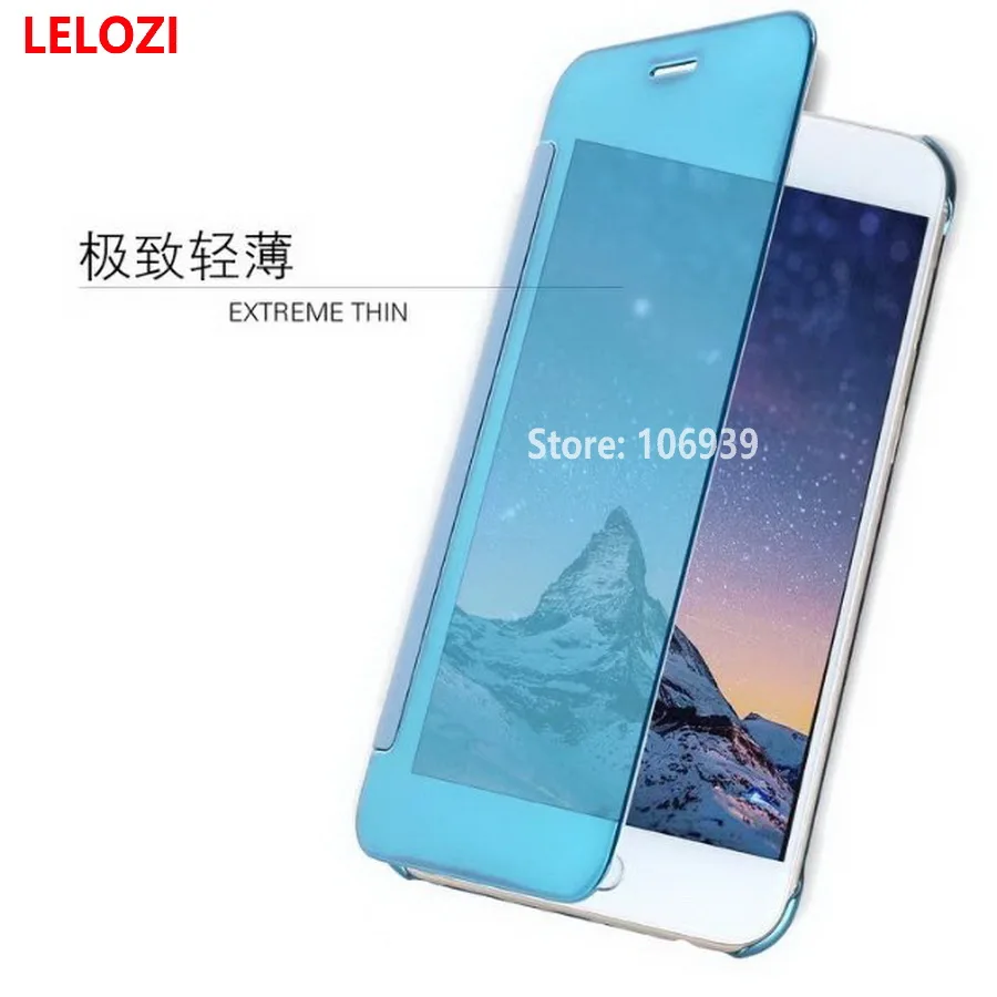 Lelozi покрытие Clear View Жесткий PC тонкий раскладной зеркало телефон фононов mobil Fundas Etui
