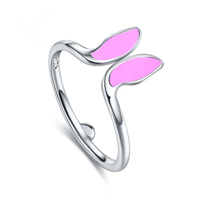 

Модные посеребренные кольца для женщин, ювелирные изделия, очаровательные розовые заячьи женские кольца на палец, аксессуары для свадебной...