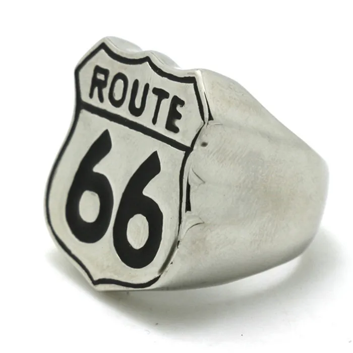 Кольцо мужское байкерское из нержавеющей стали 316L номер маршрута 66 1 шт.|ring jade|ring